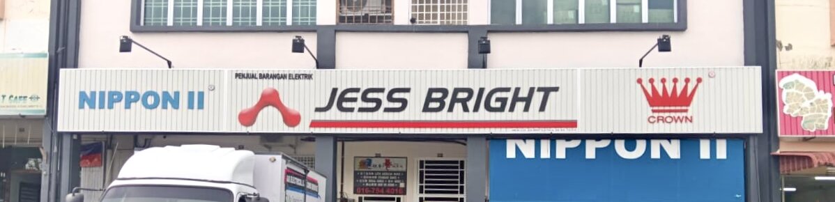 Shop fascia reading Jess Bright with Nippon II and Crown logos and a blue Nippon II awning below